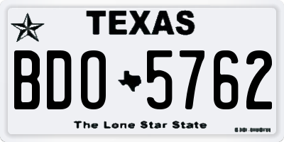 TX license plate BDO5762