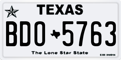 TX license plate BDO5763