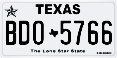 TX license plate BDO5766