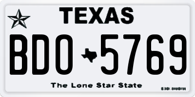 TX license plate BDO5769