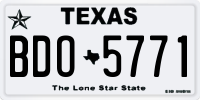 TX license plate BDO5771