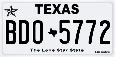 TX license plate BDO5772