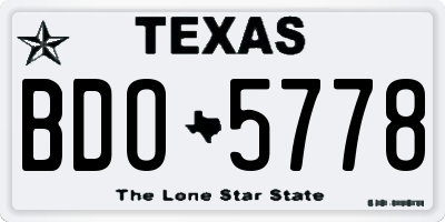 TX license plate BDO5778
