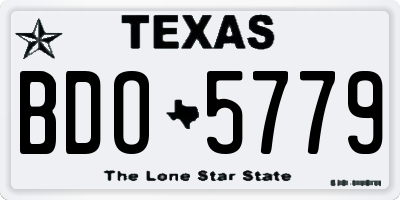 TX license plate BDO5779