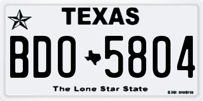TX license plate BDO5804