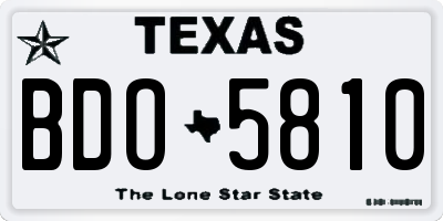 TX license plate BDO5810