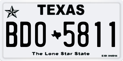 TX license plate BDO5811