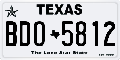 TX license plate BDO5812