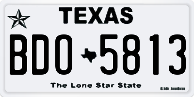 TX license plate BDO5813