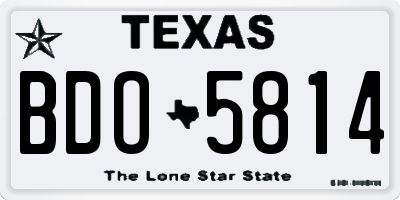 TX license plate BDO5814
