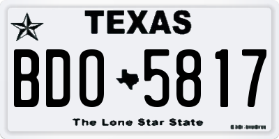 TX license plate BDO5817