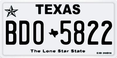 TX license plate BDO5822