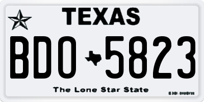 TX license plate BDO5823