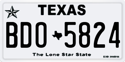 TX license plate BDO5824