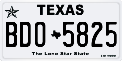 TX license plate BDO5825
