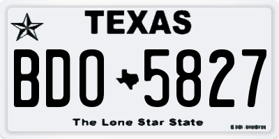 TX license plate BDO5827