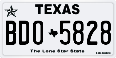 TX license plate BDO5828
