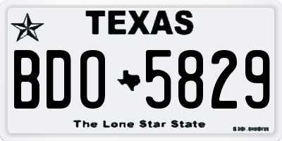 TX license plate BDO5829