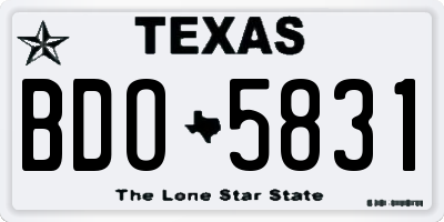 TX license plate BDO5831