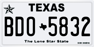 TX license plate BDO5832
