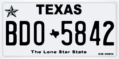 TX license plate BDO5842