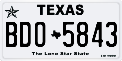 TX license plate BDO5843