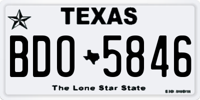 TX license plate BDO5846