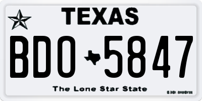 TX license plate BDO5847