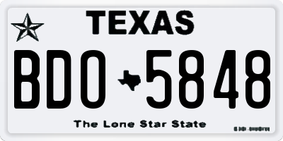 TX license plate BDO5848