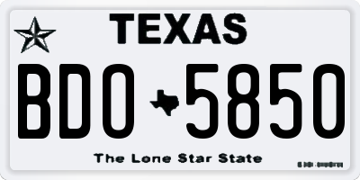TX license plate BDO5850