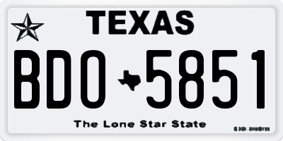 TX license plate BDO5851