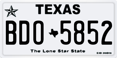TX license plate BDO5852