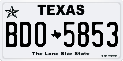 TX license plate BDO5853