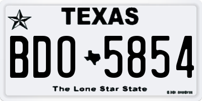 TX license plate BDO5854
