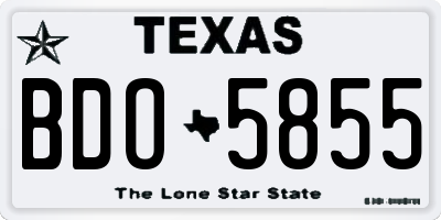 TX license plate BDO5855
