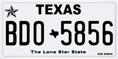 TX license plate BDO5856