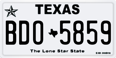 TX license plate BDO5859