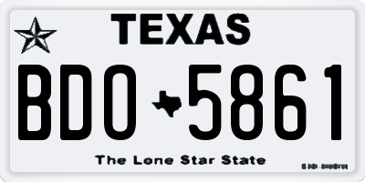 TX license plate BDO5861