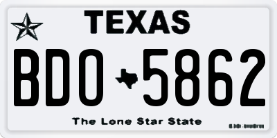 TX license plate BDO5862