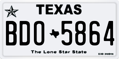 TX license plate BDO5864