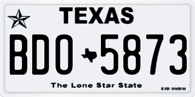 TX license plate BDO5873