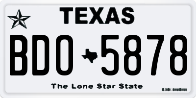 TX license plate BDO5878