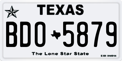 TX license plate BDO5879