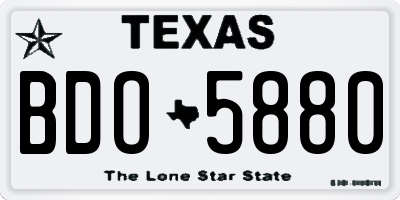 TX license plate BDO5880