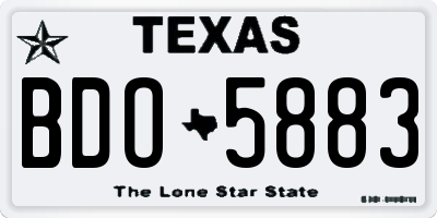 TX license plate BDO5883