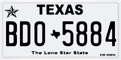 TX license plate BDO5884