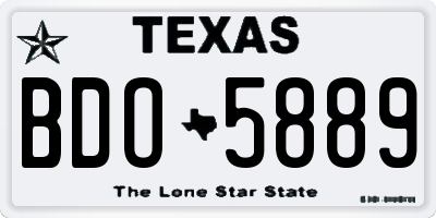 TX license plate BDO5889