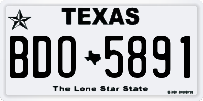 TX license plate BDO5891