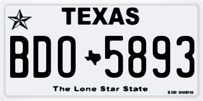 TX license plate BDO5893