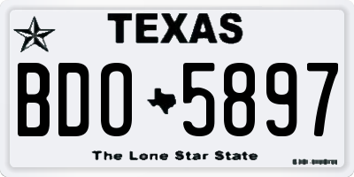 TX license plate BDO5897